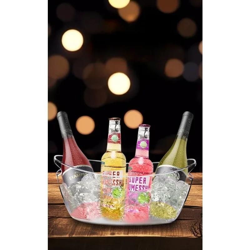 5LTransparent Ice Cube Storage Bucket Beer Wine Bucket Bar Ice Bucket Container Champagne Can Wine Champagne Beer Chiller Hot