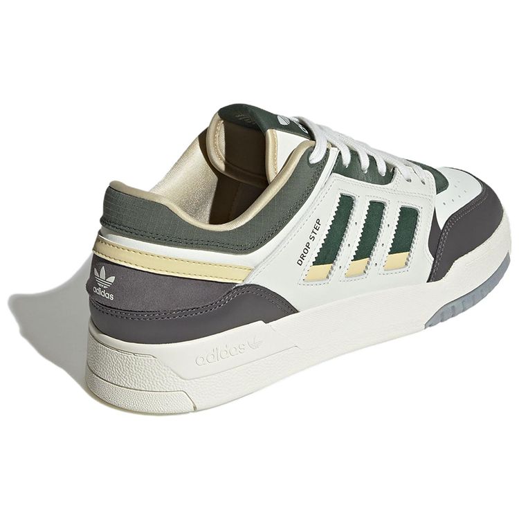 Adidas Originals Drop Step Synthetic Leather Non-Slip Low-Top Skate Shoes Unisex Sneakers White Green IG6065