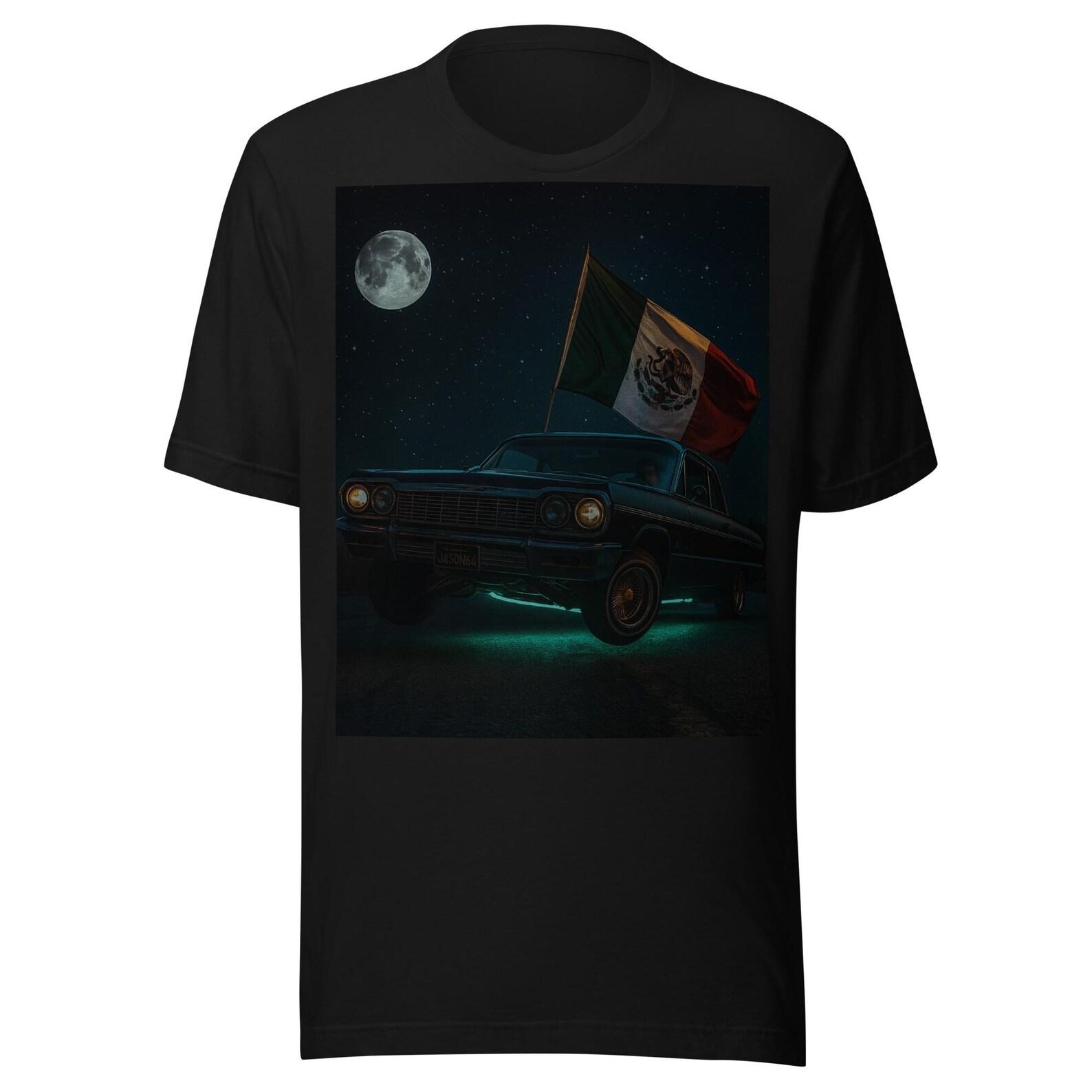 Lowrider Mexican Flag Moon Unisex t-shirt S