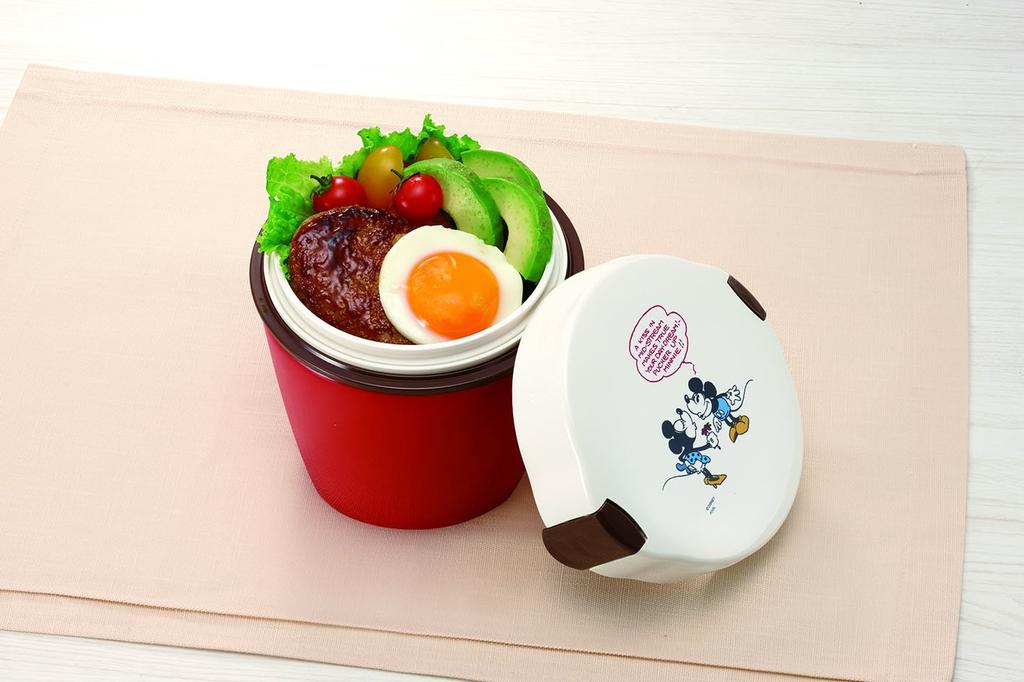 Asvel Cafe Bowl Lunch 500ml Mickey Minnie Red &