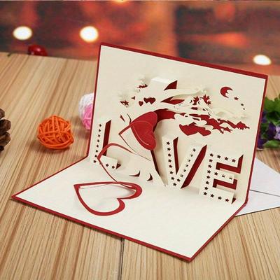 3D Liefdesboom Pop-Up Wenskaart voor Bruiloften Valentijnsdag & Meer - Romantische Zegenkaart voor Verlovingen Verjaardagen & Moederdag