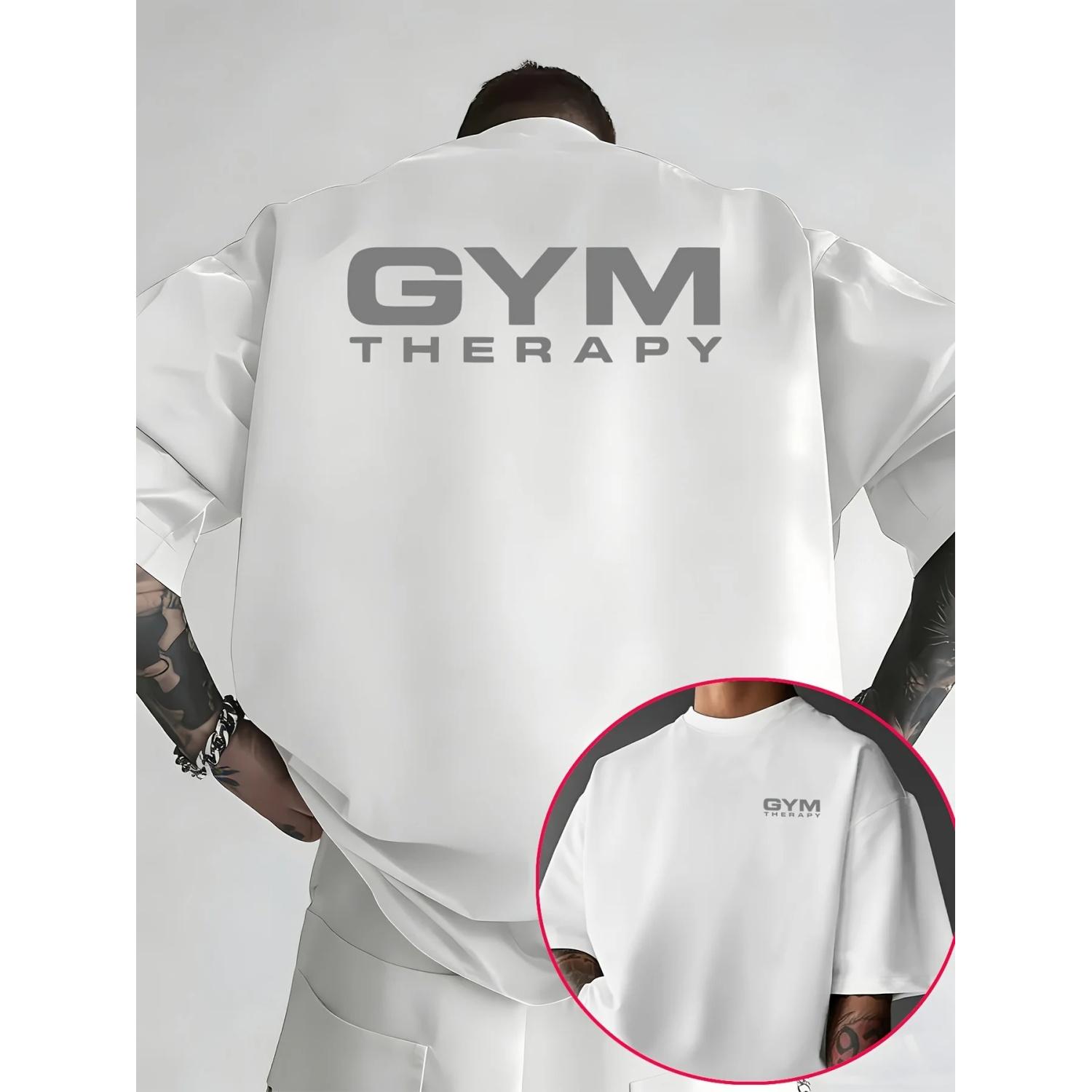 

Мужская повседневная свободная футболка с принтом букв GYM - Модный топ Весна_Лето, Удобная футболка, Универсальная мода S чёрный