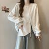 Damen Oversized Cropped Kapuzenfreies Sweatshirt mit asymmetrischem Reißverschluss Schlankmachender Fit Lässiges schickes Oberteil 2026