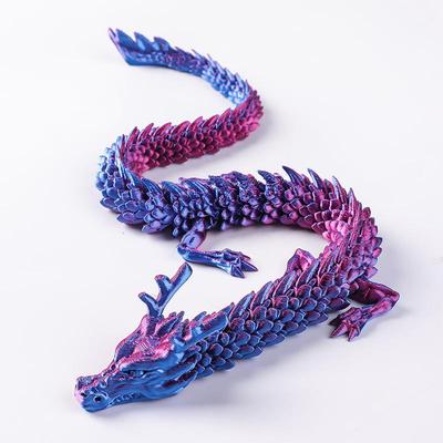 3D Printed Flexible Chinese Dragon Toy 30cm Colorful Rotatable Joints Handcrafted Desktop Ornament for Office Decor Creative Kids Gift