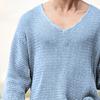 Men Sweater V Neck Easy To Match Breathable Elastic Comfortable Knit Long Sleeves