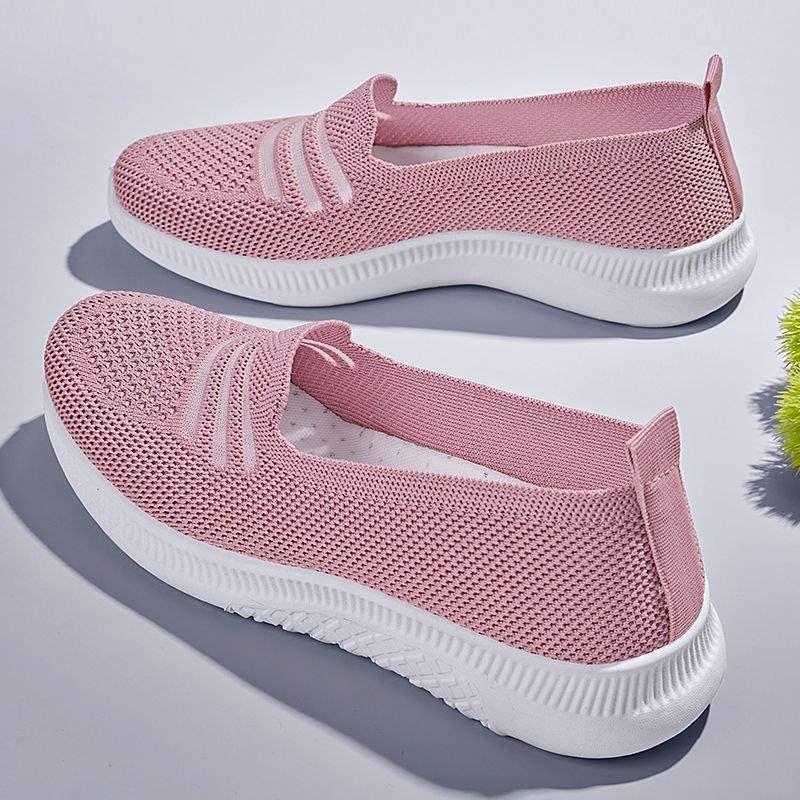 Old Beijing Women's Fly-Knit Fashion Mesh Walking Shoes - Soft Sole, Spring Style
