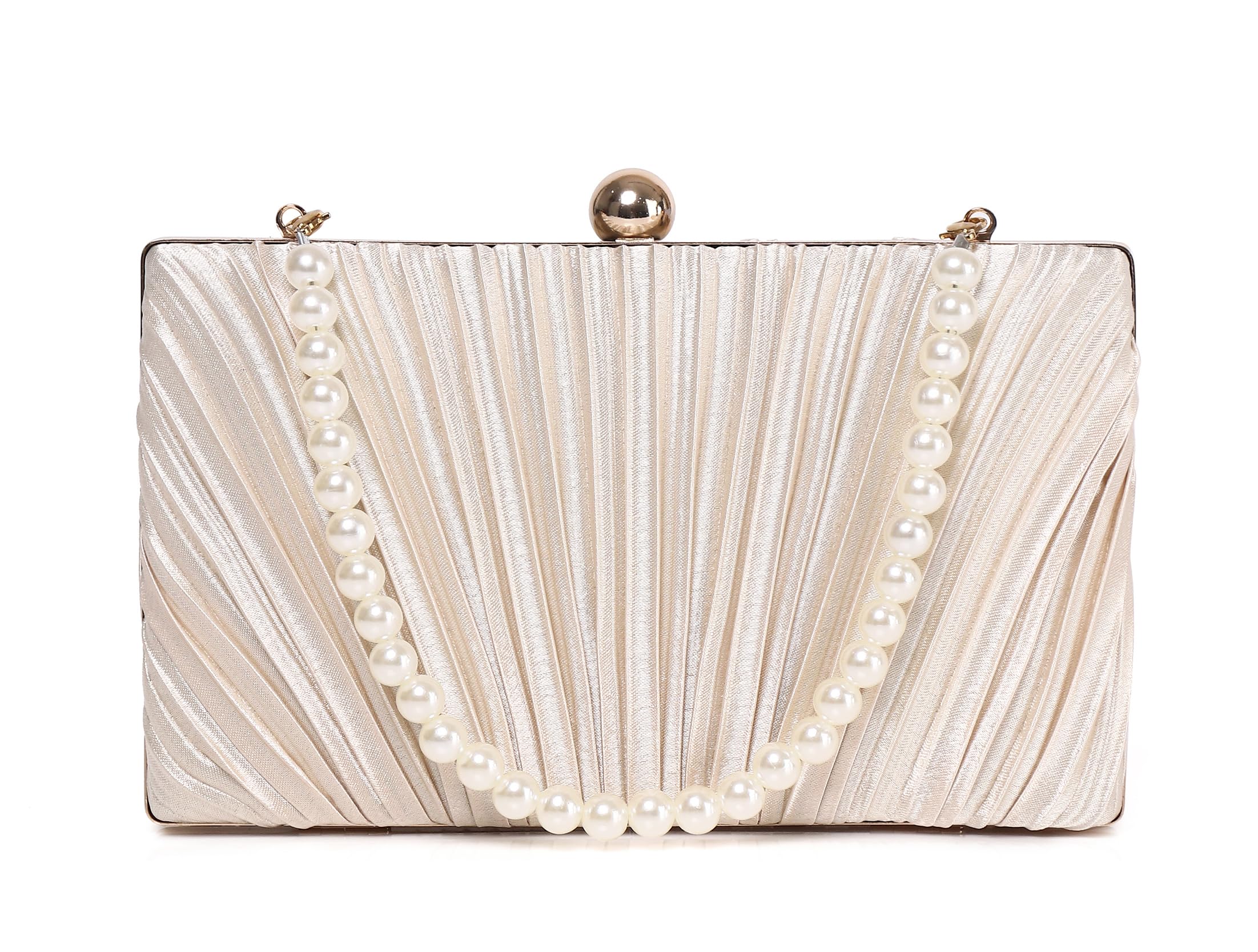 

MUDUO 3-Way Wedding Bag, Women s Party Bag, Clutch Bag, Handbag, Party Bag for After-Parties, Receptions, Graduations (Champagne) [Product Code]