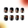 Short Square Press on False Nails Maple Leaf Pumpkin Nail Art Decoration Thanksgiving Day Manicure for Women and Girls