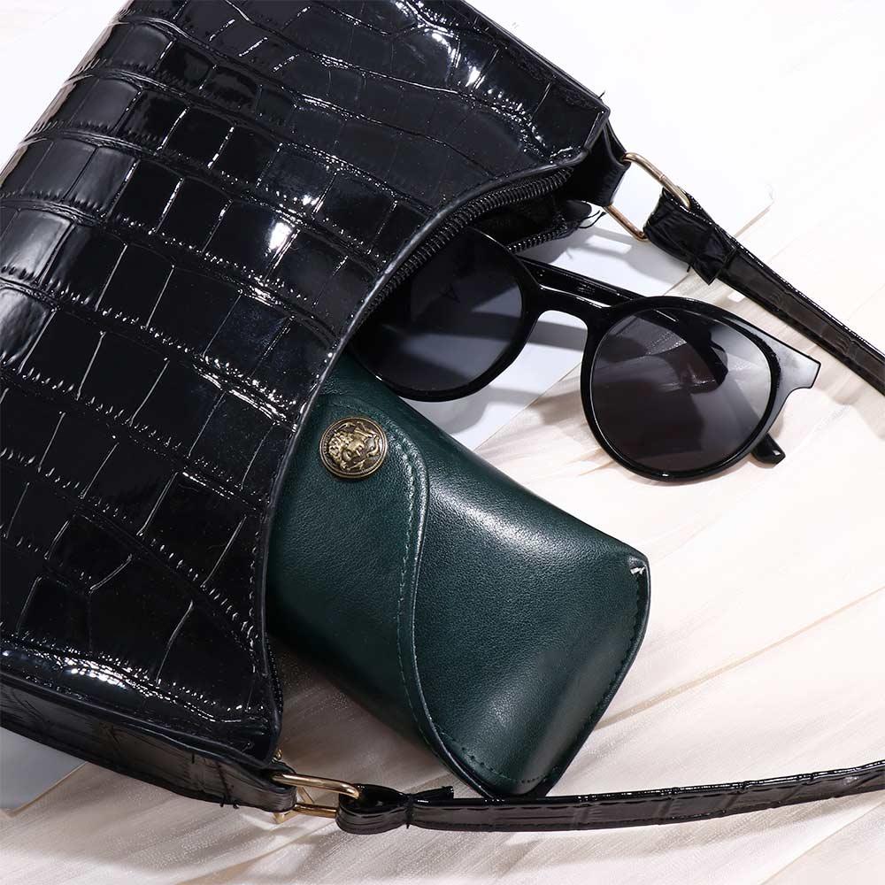 Reading Glasses Eye Glasses Holder Eyewear Protector Case Sunglasses Pouch Leather Glasses Case