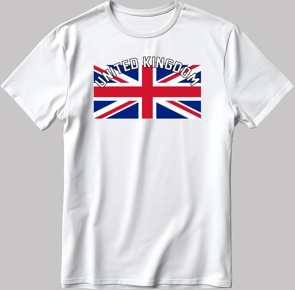 United Kingdom Flag Black-White  Men's / Women's T Shirt Q145