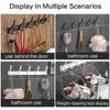 YUNJIEYA Black White Folding Robe Hooks Towel Hanger Nail Wall Rack Hooks Coat Clothes Holder for Bathroom Kitchen Accessories
