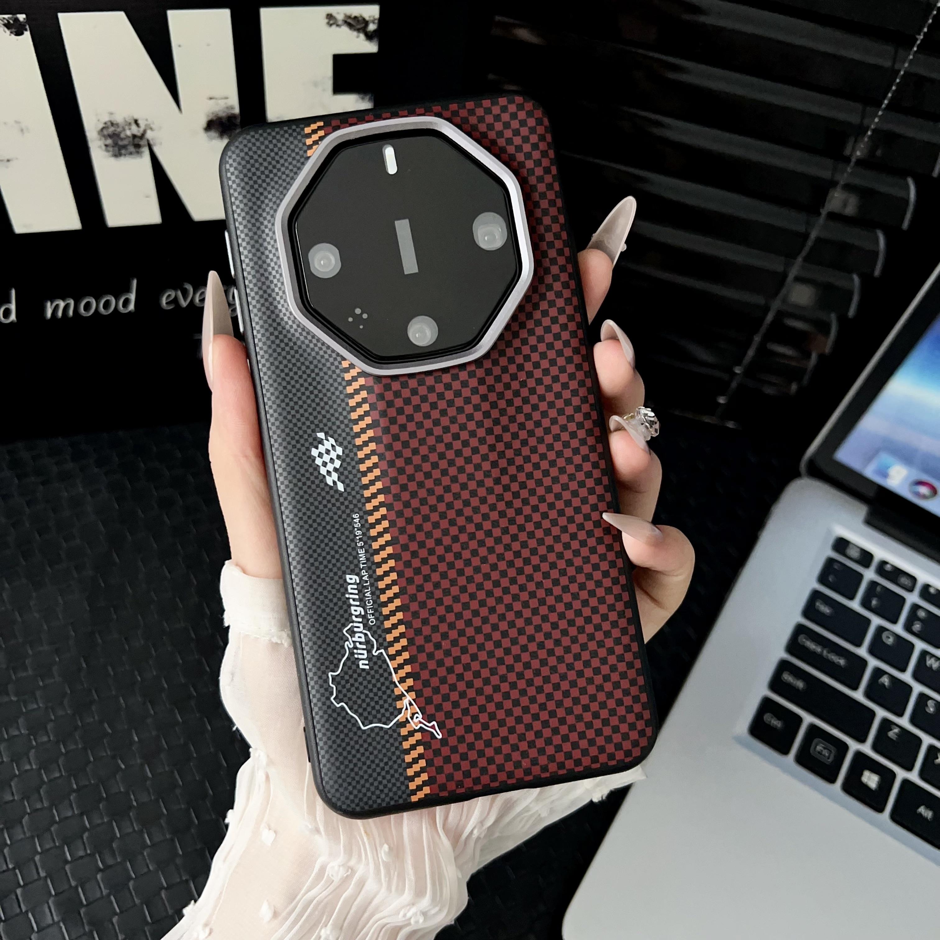 

For Huawei Mate 60 60 Pro 60 Pro Plus 60 RS Large Hole Textured Color-Blocked Anti-Fingerprint Anti-Drop Phone Case For Mate 60 RS