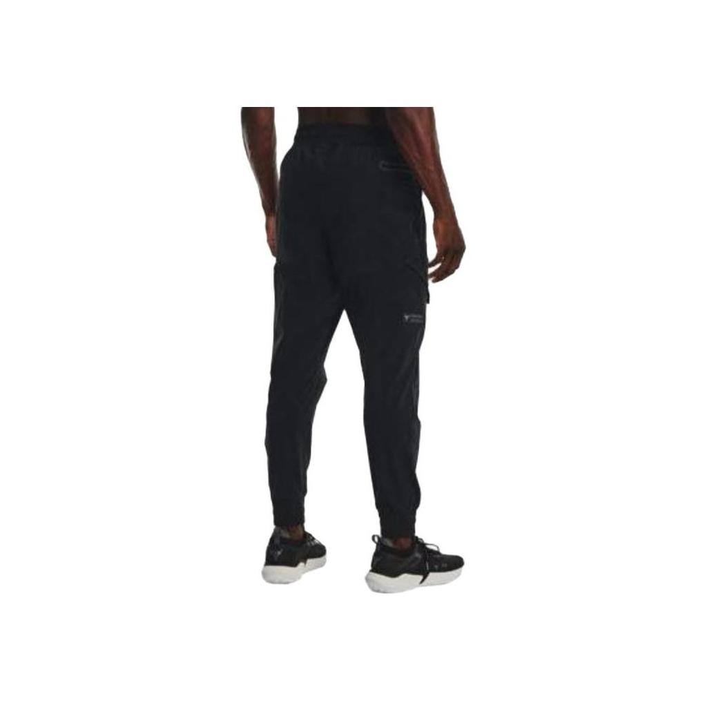 Under Armour Project Rock Solid Color Elastic Waist Joggers Men Bottoms Black 1373572-002