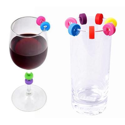 Silicone Red Wine Glass Identification Marker Charm Shot Glass Cup Labels Tag Signs Party Food Drinks Bar Accessories Tool