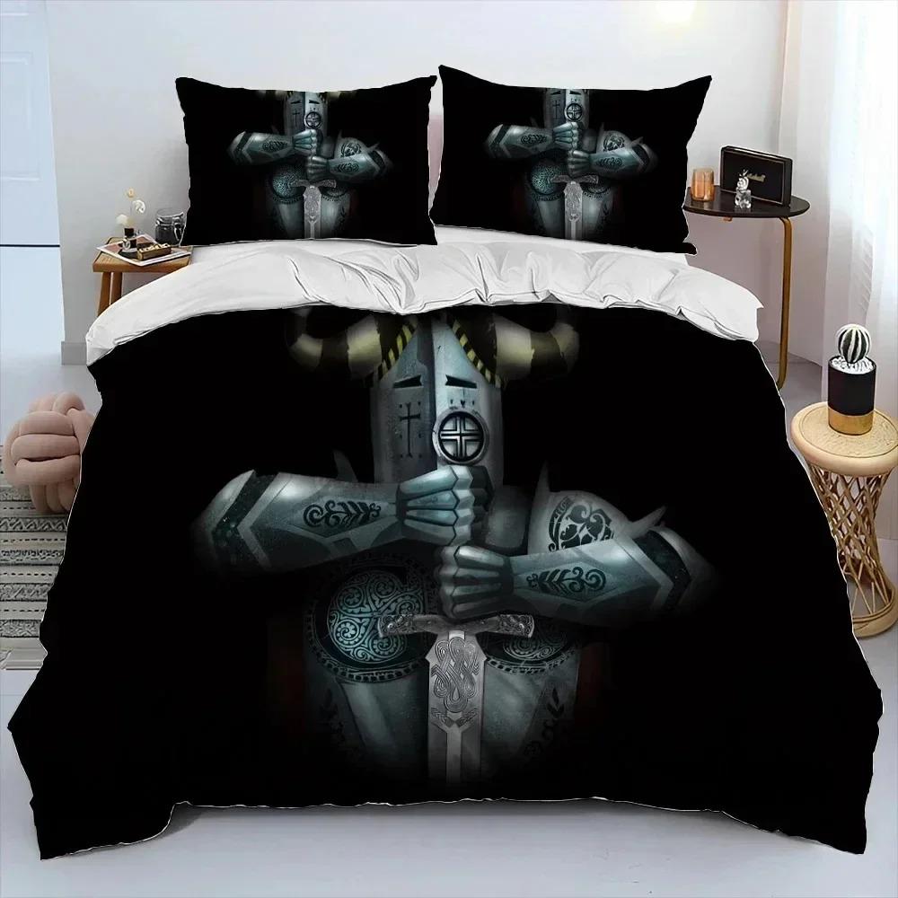 Cavalier Knight Templar Crusaders Bedding Set Bedroom Soft Modern Bedspreads Comefortable Duvet Cover Quilt Cover And Pillowcase