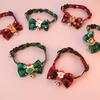 Christmas Pets Collars Exquisite Snowflake Bowknot Scarf with Bell for Cat Dog Puppy Bunny Xmas Party New Year Pets Gift