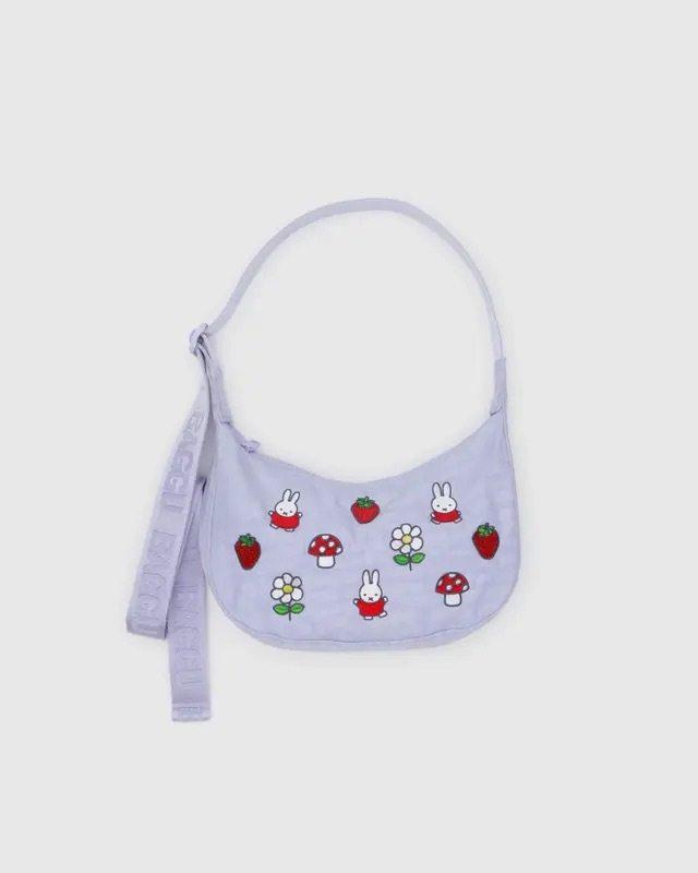 Cute Cartoon Rabbit Embroidered Crossbody Bag Exquisite Crescent Shoulder Purse Small Kawaii Underarm Handbag