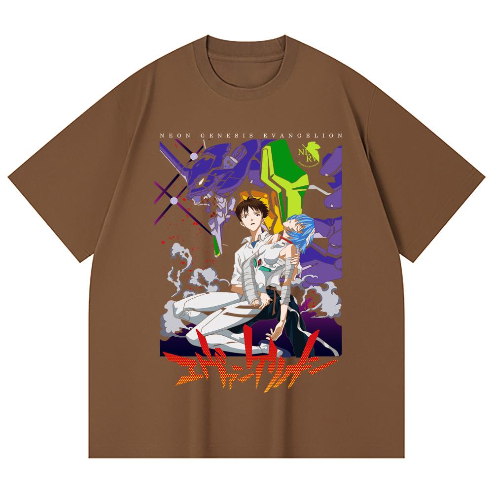 230 g/m² 100 % Baumwolle Evangelion V1 Druck Unisex Schweres Baumwoll-T-Shirt