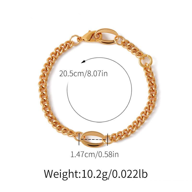 K Gold Plated Copper Cuban Thick Chain Fashion Bracelet For Women