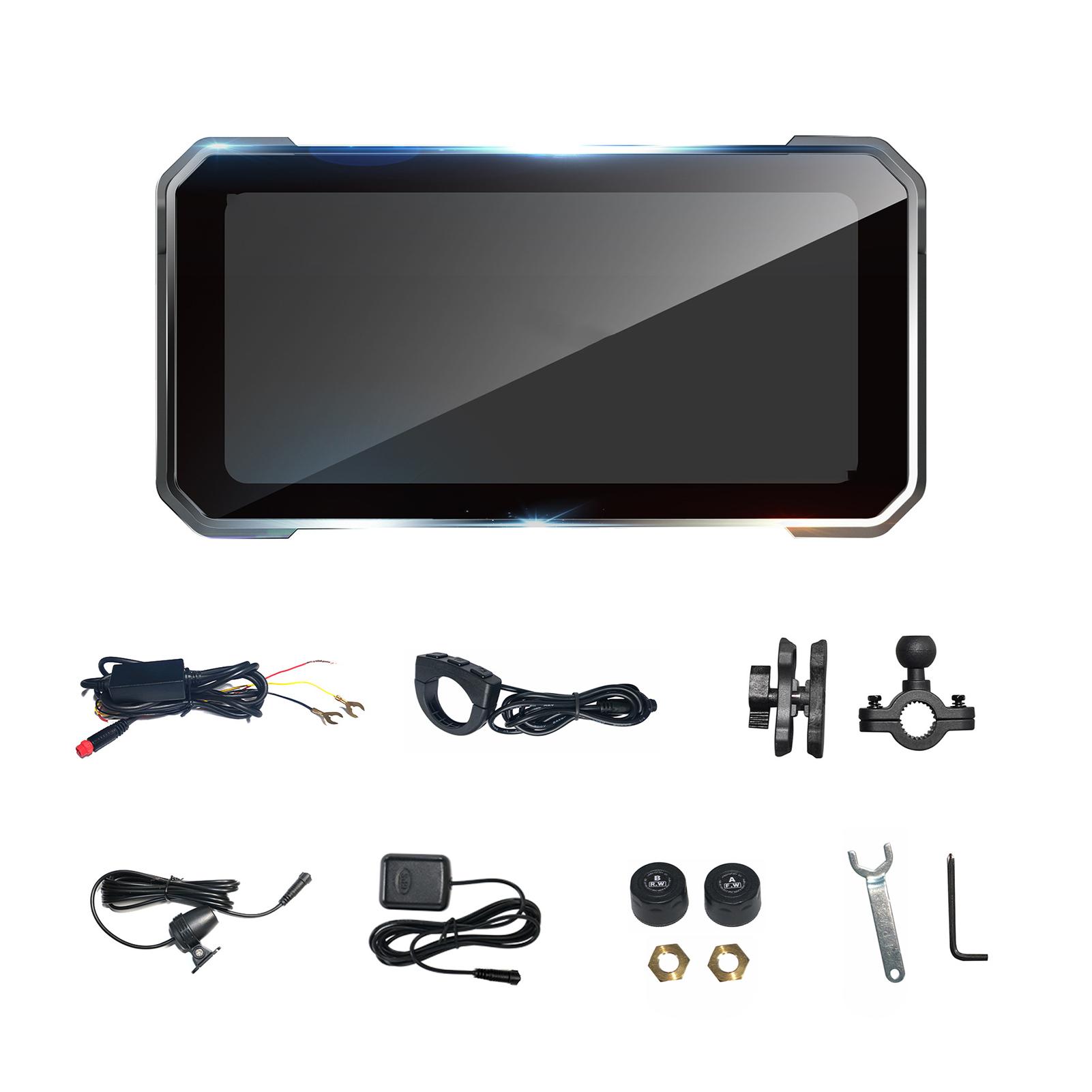 

6,25-дюймовый мотоцикл Carplay водонепроницаемый видеорегистратор 1080P две камеры циклическая запись WiFi беспроводной Android DVR монитор видеорегистратор