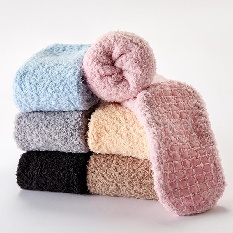 Chaussettes Chaudes en Polaire Corail, Chaussettes Chaudes Épaissies d'Hiver pour Femmes, Chaussettes de Sommeil, Chaussettes d'Automne et d'Hiver, Style Épais d'Hiver