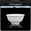 Yipan White Porcelain Underglaze Spring Noodle Bowl