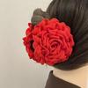 Caro Blumenstoff Rose Haarspange - Europäischer & Amerikanischer Stil Dutt-Accessoire