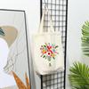 Needlepoint Embroidery Hoops Thread Embroidery Kit Flower Pattern Instructions Canvas Tote Bag