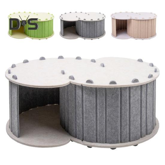 Large Cat Tunnel Bed Felt Cat Nest Detachable Cat Hideaway Nap Rest Bed Cat Cave House Pet Playing Tunnel