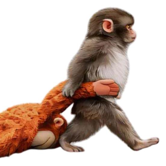 Monkey Holding Plush Toy Decal Funny Creative DIY Vinyl Stickers Waterproof Decal for Laptop Bumper Bike Skateboard Phone