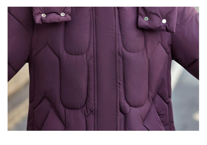 2025 New Hooded Cotton Jacket for Middle-Aged Women: Autumn-Winter Mid-Length Down Coat