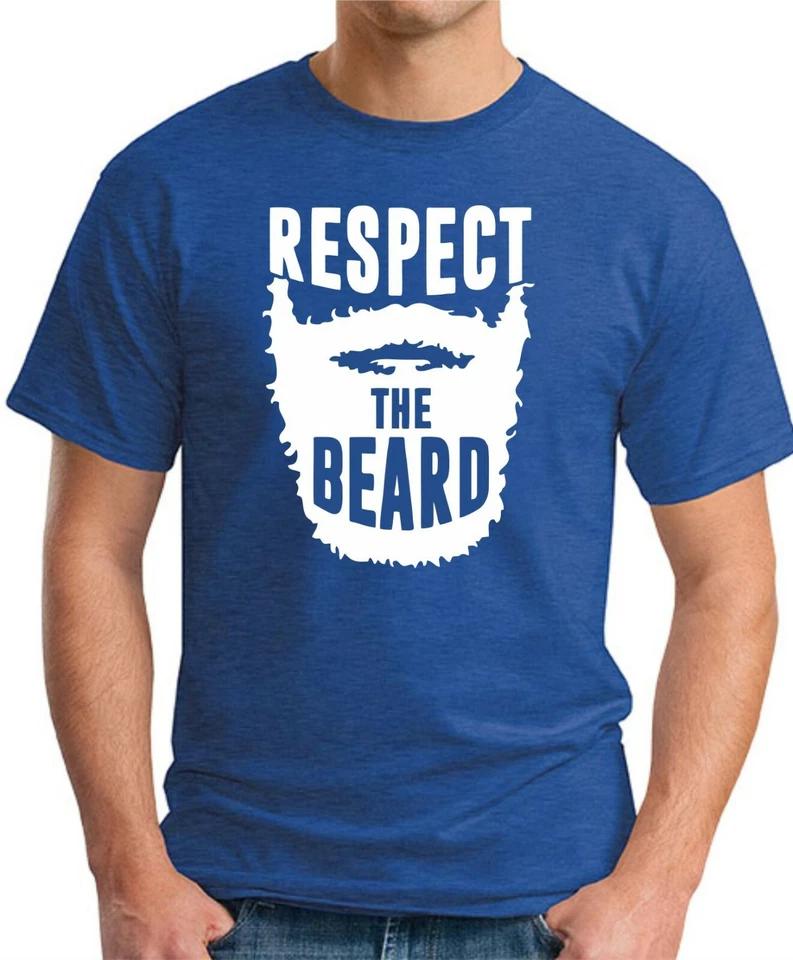 RESPECT THE BEARD T-SHIRT   Funny Slogan Novelty Mens Geeky Gift Geek Hipster 2 2XL