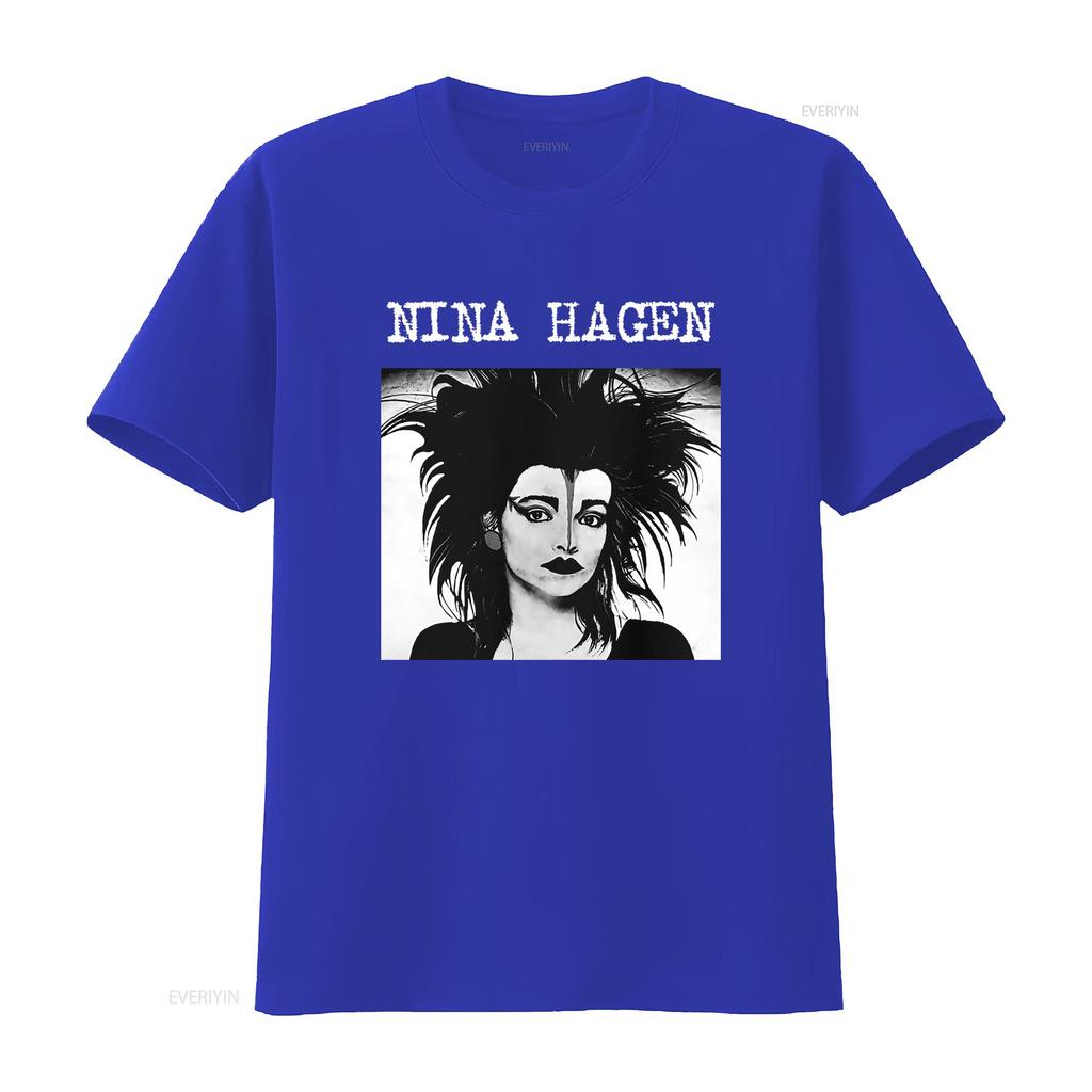 Nina Hagen Goth Music Punk Style T Shirt Short or Long Sleeve with Slits vintage Washed Slightly Soft Comfortable