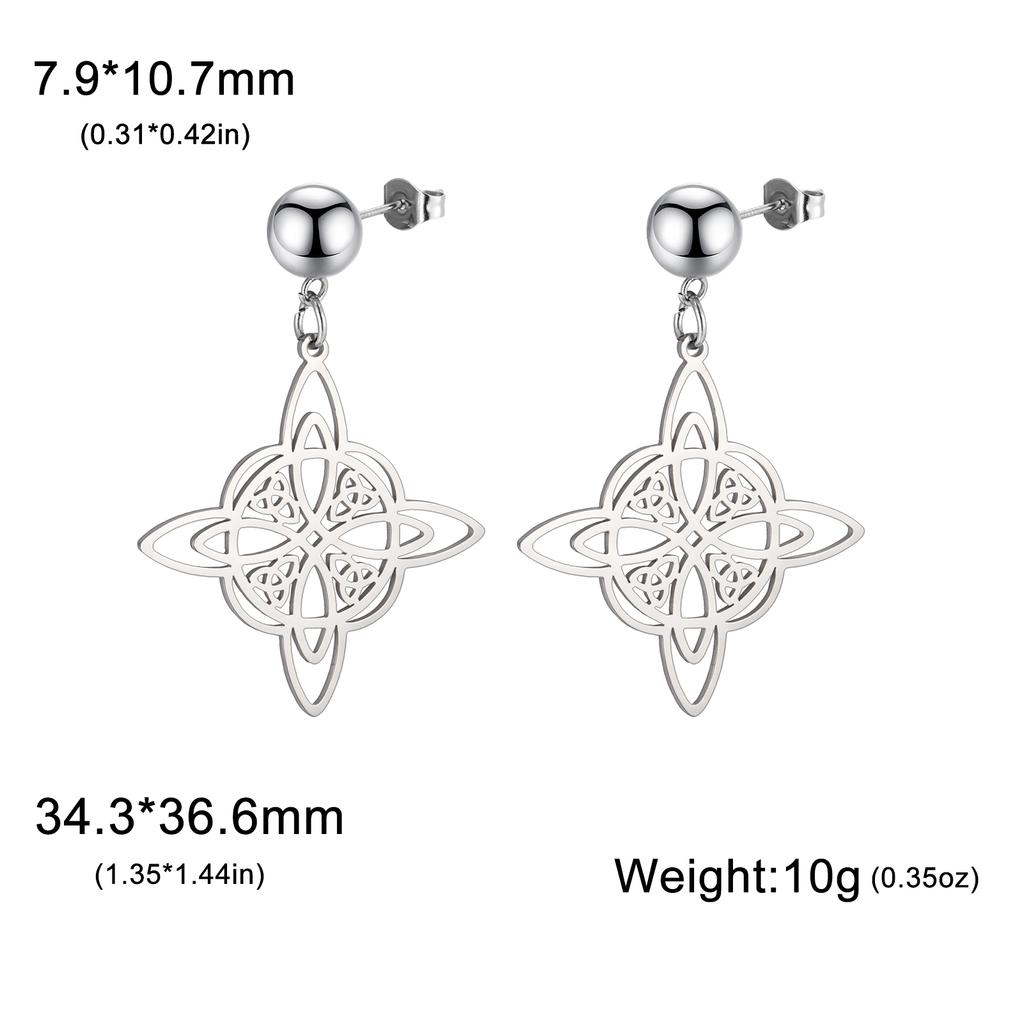 LIKGREAT Stainless Steel Witches Knot Stud Earrings for Women Irish Lucky Celtics Knot Amulet Earring Jewelry Gifts Wholesale