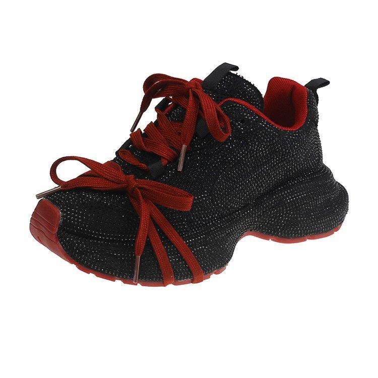 Gypsy Rhinestone Thick-soled Fried Street Dad Shoes Women's New Versatile, Comfortable and Breathable Ins Trendy Foreign Casual Shoes