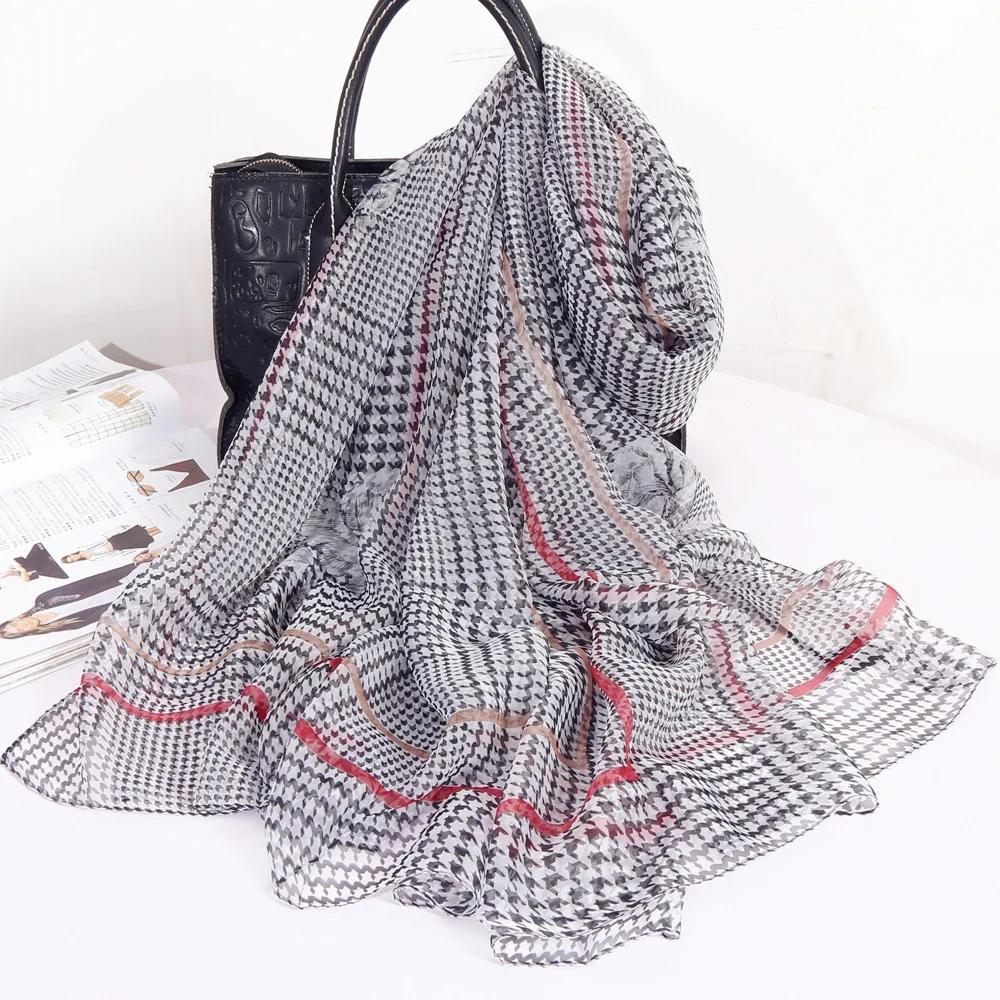 Sunscreen Ice Silk Scarf Scarves Wrap Fashion The Big Beach Towel Women Printed Thin Micro-through Air-conditioning Shawl 180cm