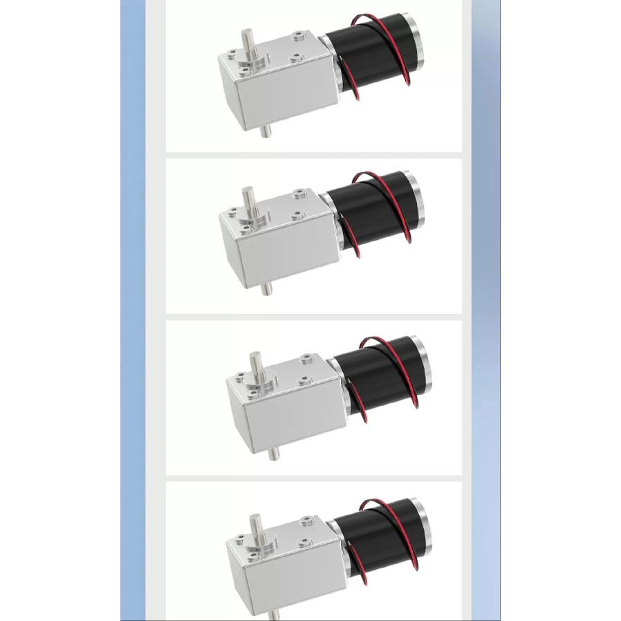 5882-50 DC12V 24V Strong Torque Gearmotor Metal Turbo Worm Gearbox Engine Reversed Low Speed 200kg Self-Lock Worm DC Gear Motor