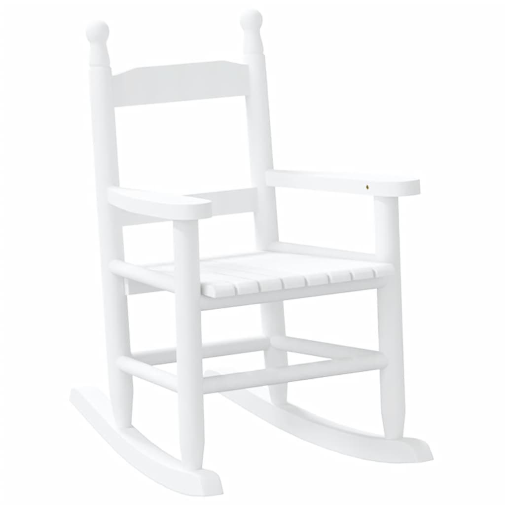 Vidaxl Children's Rocking Chairs, 2 Pcs, White, Poplar Wood