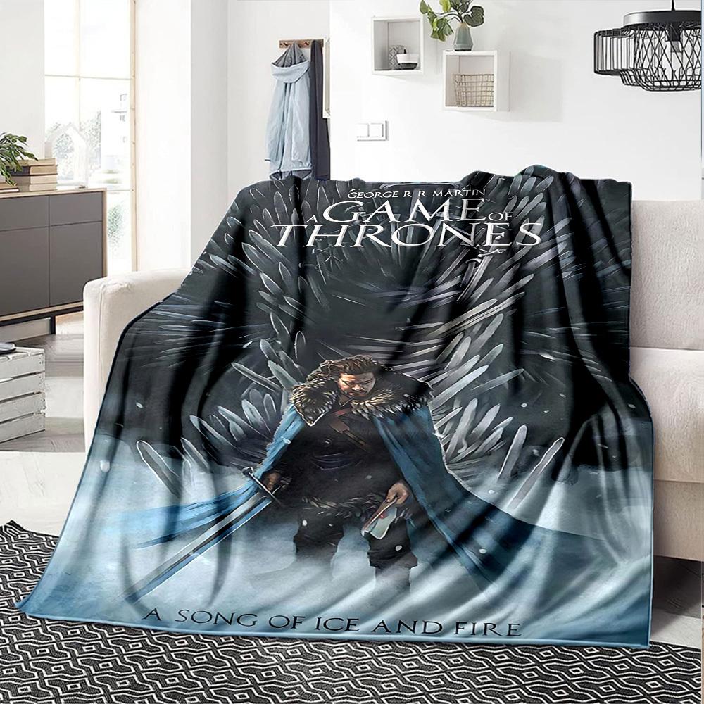 1pc Game of Thrones A Song of Ice and Fire Blanket Lightweight Flannel Throw for Sofa Bed Travel Camping Livingroom Office Couch Chair 1150KK