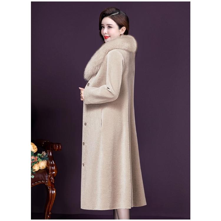 Modischer Winter-Langwollmantel für Mütter, elegante Damen-Overcoat-Jacke