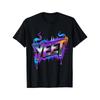 Yeet Funny Slang T-Shirt for Men & Teens - Black with Neon Blue & Purple Graffiti Print, Bold YEET Lettering & Dripping Effect