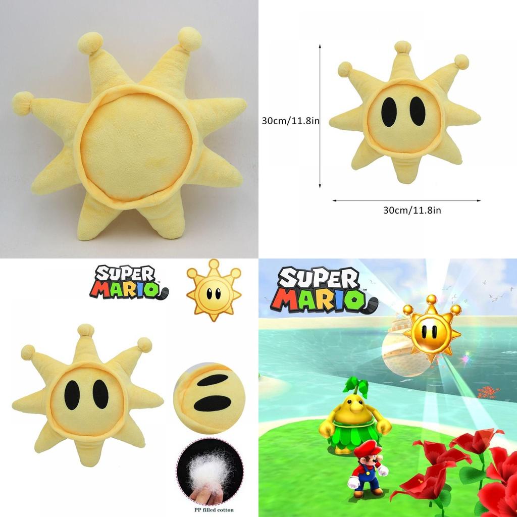 Cuddly 30cm/11.8in Super Mario Shine Sprite Plush Toy Soft Stuffed Doll Kids Gift