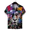 Hawaii short-sleeved Cuban collar 1116 European and American men's clothing octopus hand-painted splashing ink 1D printing summer new models