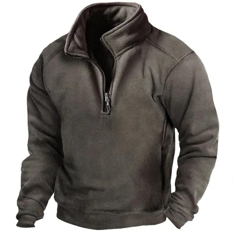 Men s V-Neck Button Sweater Fleece Warm Tactical Sweater Pullover Training Men s Long Sleeve Men s Clothing S