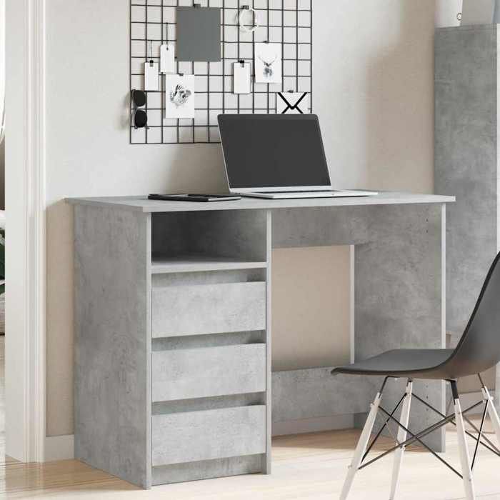 VidaXL Desk Concrete Grey 102x50x75 Cm Engineered Wood, Computer Desk, Standing Desk, Desk with Storage, Desk 860466