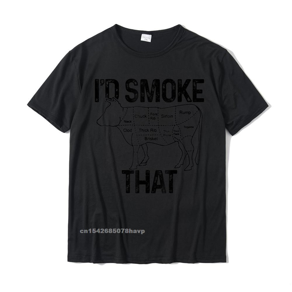 Unisexs Chef Butcher Cook BBQ Id Smoke That Cow Beef Funny Gift TShirt Unisexs Hot Sale Gift Tops T Shirt Cotton Tshirts Family