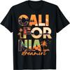 California Dreamin Palmen Ozean Sonnenuntergang Kalifornien Sonnenuntergang T-Shirt