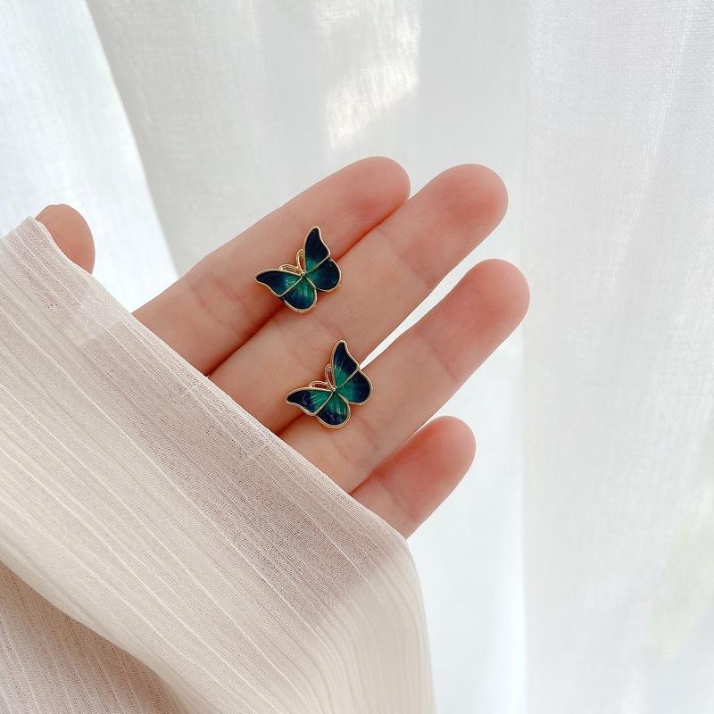 Stud Earrings for Women Enamel Oil Butterfly Earrings Cute Sweet Korean Small Jewelry aretes de pendientes brincos