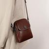 2025 New Genuine Leather Vertical Crossbody Bag for Women - Versatile, Multi-Layer, Fashionable, High-End Phone Bag