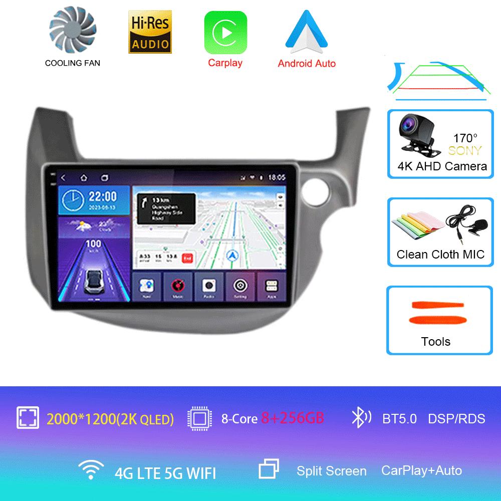 Car Radio Android 14 Carplay For HONDA FIT JAZZ 2007 - 2013 Navigation Multimedia Player Stereo 5gWiFi+4G BT DVD Head Unit Auto
